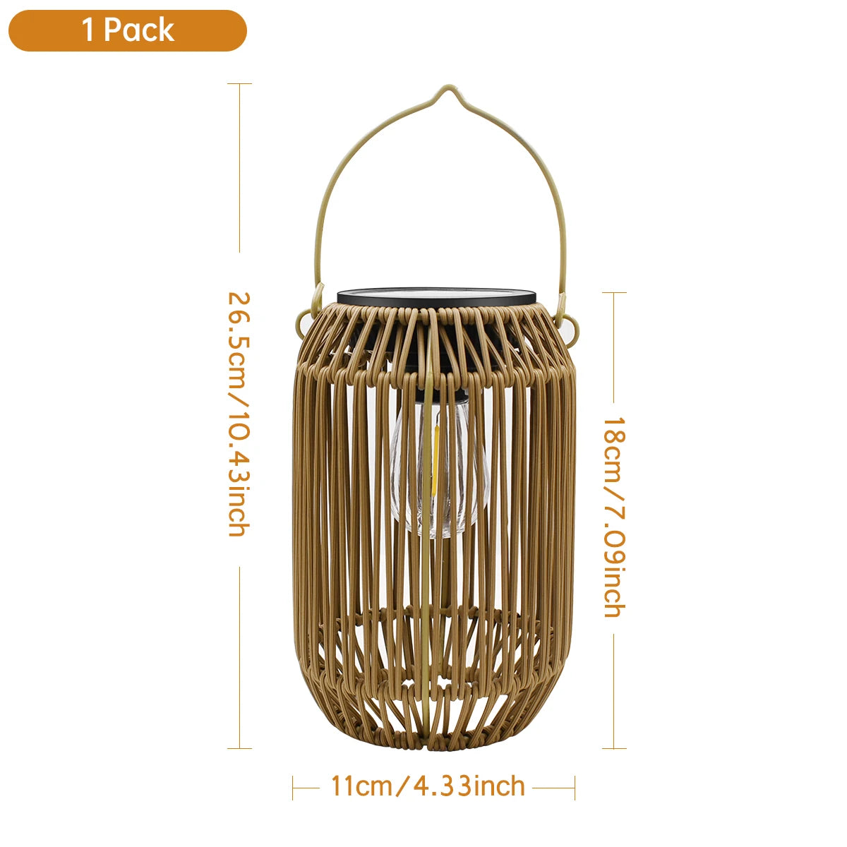 Boho Solar Rattan Lantern - Outdoor Garden Decor Light