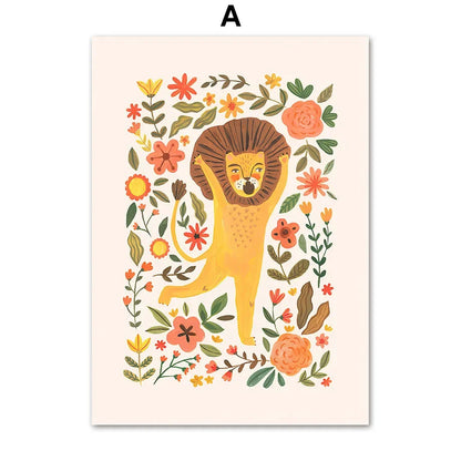 Boho Kids Room Wall Art Set - Nursery Educational Posters