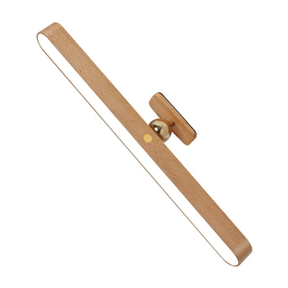 Wooden LED Mirror Night Light - Rechargeable Bedside Lamp