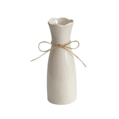 Minimalist White Ceramic Vase - Nordic Home Decor