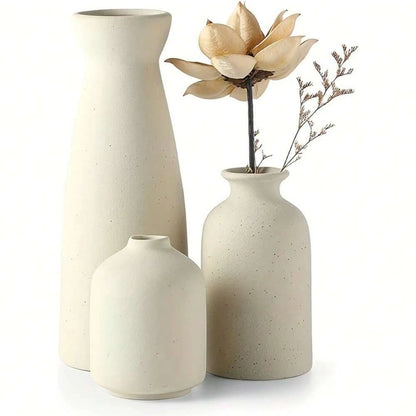 3pcs Bohemian Ceramic Vase Set - Modern Farmhouse Decor