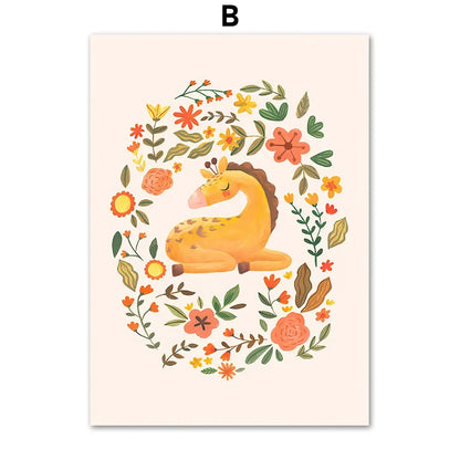 Boho Kids Room Wall Art Set - Nursery Educational Posters