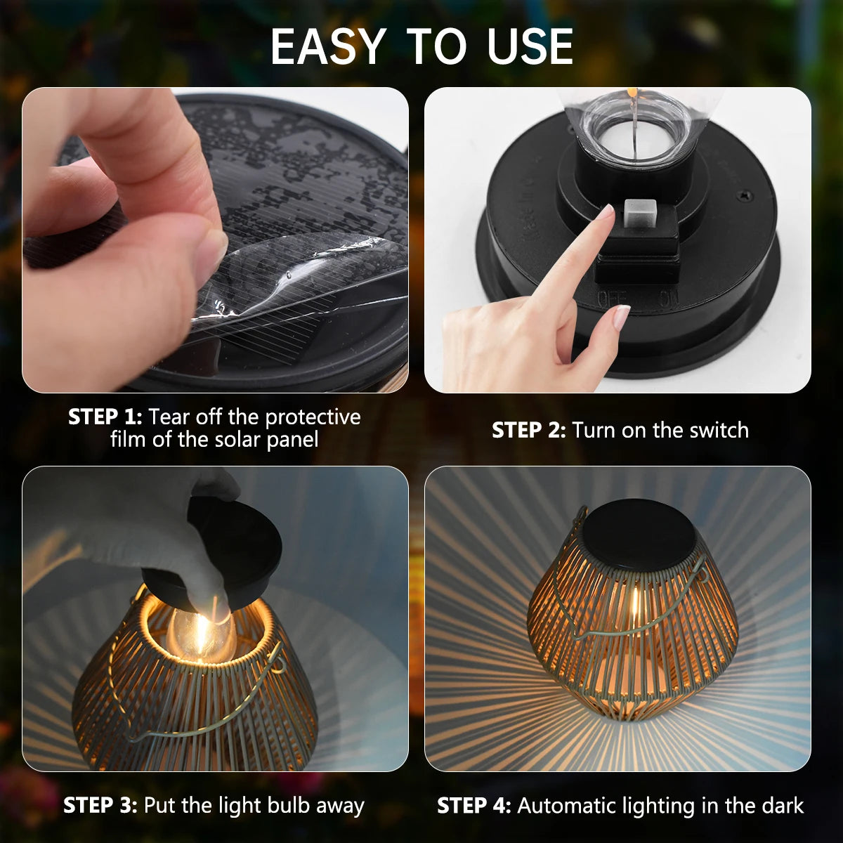 Boho Solar Rattan Lantern - Outdoor Garden Decor Light