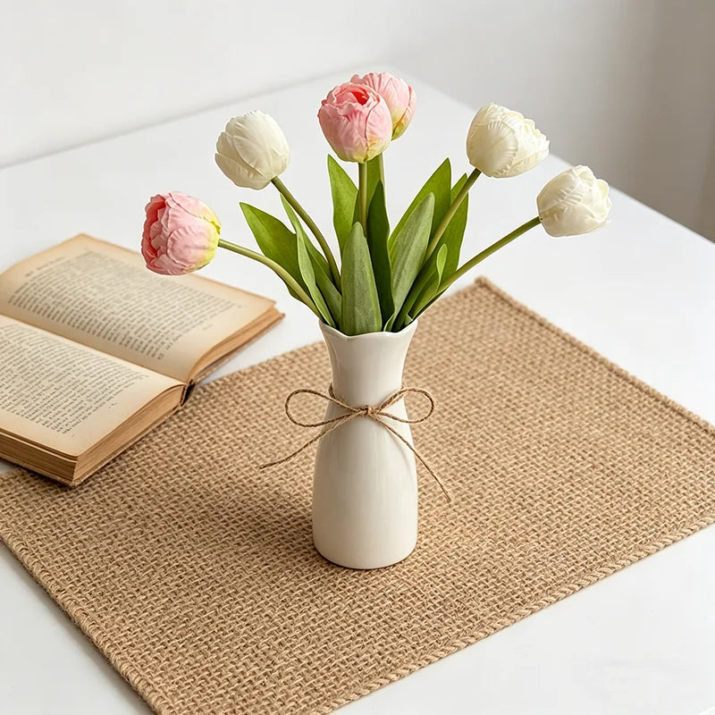 Minimalist White Ceramic Vase - Nordic Home Decor