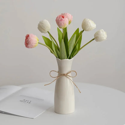 Minimalist White Ceramic Vase - Nordic Home Decor