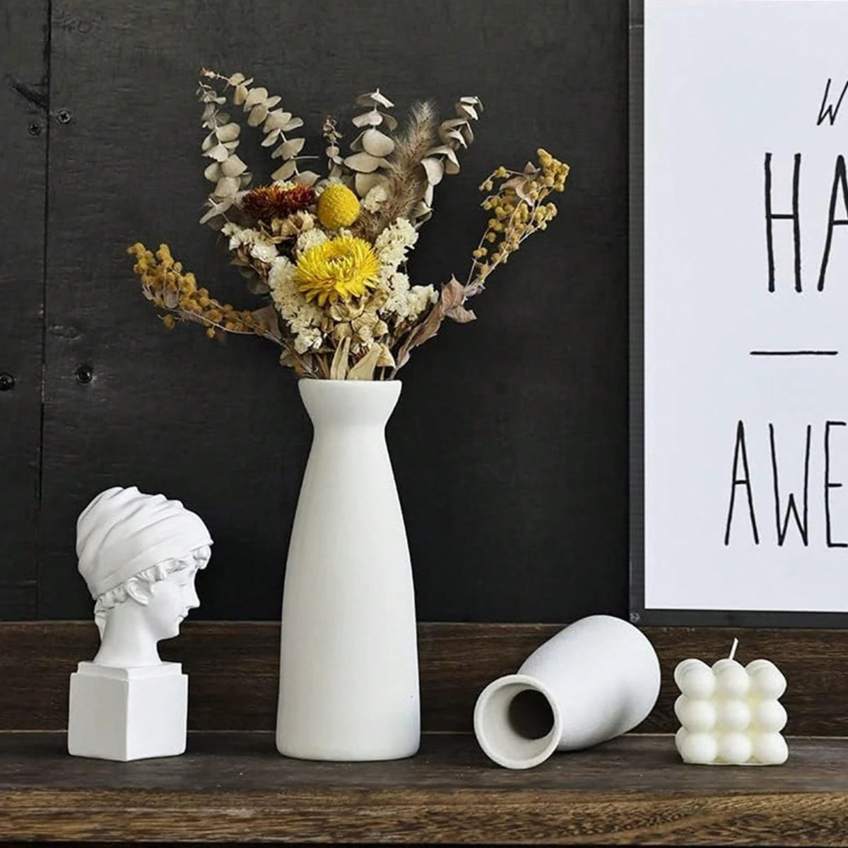 3pcs Bohemian Ceramic Vase Set - Modern Farmhouse Decor