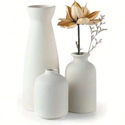 3pcs Bohemian Ceramic Vase Set - Modern Farmhouse Decor